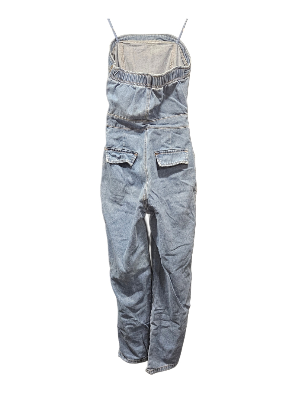 Sincerely Jules Strapless Denim Cargo Jumpsuit Light Wash Small - Picture 5 of 6